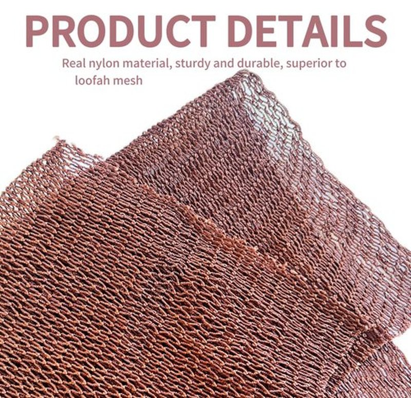 SPMKTBOZAI African Net Sponge Authentic, African Exfoliating Sponge Real African Net Black Owned, African Bath Sponge Back Scrubber, Body Exfoliator Shower Bath Accessories (Brown)