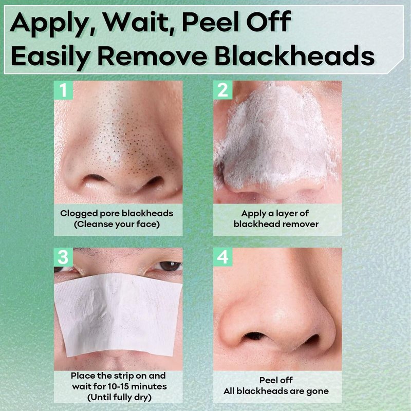 SYABO Blackhead Remover, Nose Pore Strips for Blackheads, Deep Cleansing Black Head Removal Peel Off Mask for Face with 100pcs Strips, Aloe Puntos Negros Remover, 50g
