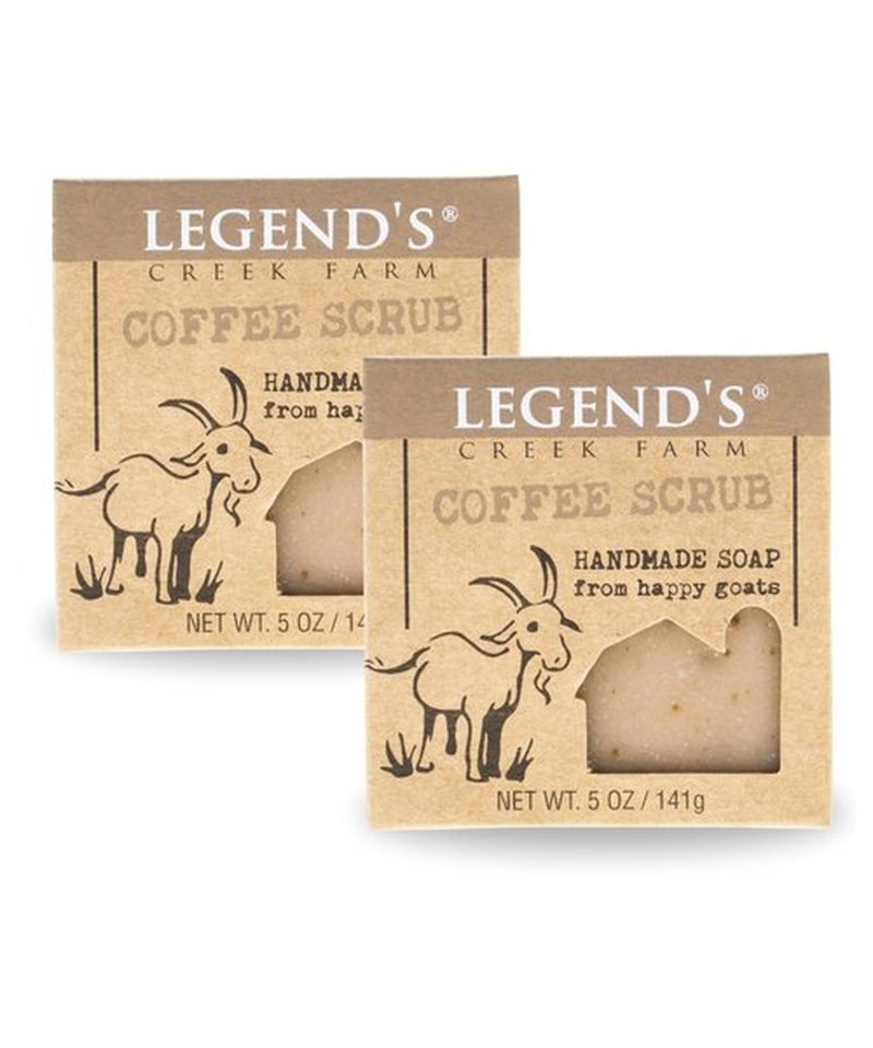 Legend's Creek Farm Coffee Scrub Goat Milk Soap - Triple Milled Moisturizing Coffee Scrub Soap Bar for Body - 5 Oz Creamy Lather, Nourishing, Natural Soap for Sensitive Skin (Pack of 2)