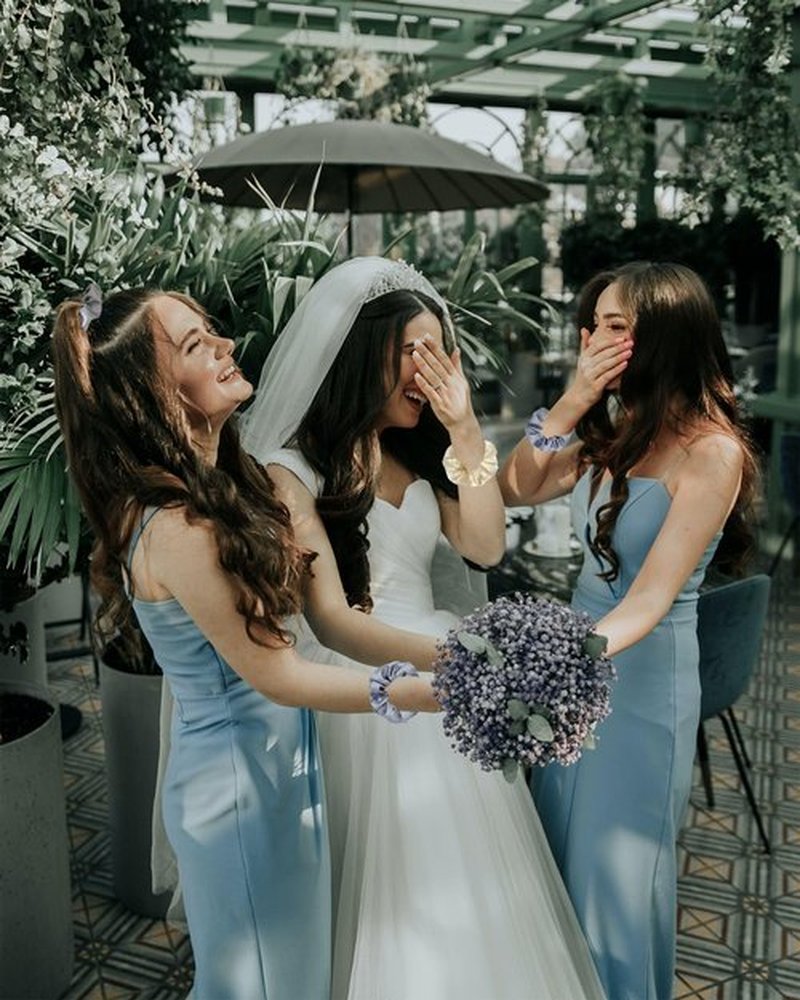 HHENGDAS Satin Bridesmaid Scrunchies Set of 12 Bachelorette Heart Sunglasses Hair Ties Bridal Shower Gift for Wedding Bachelorette Party Favors Bridesmaid Proposal Gifts (Off-white/White&Dusty Blue)