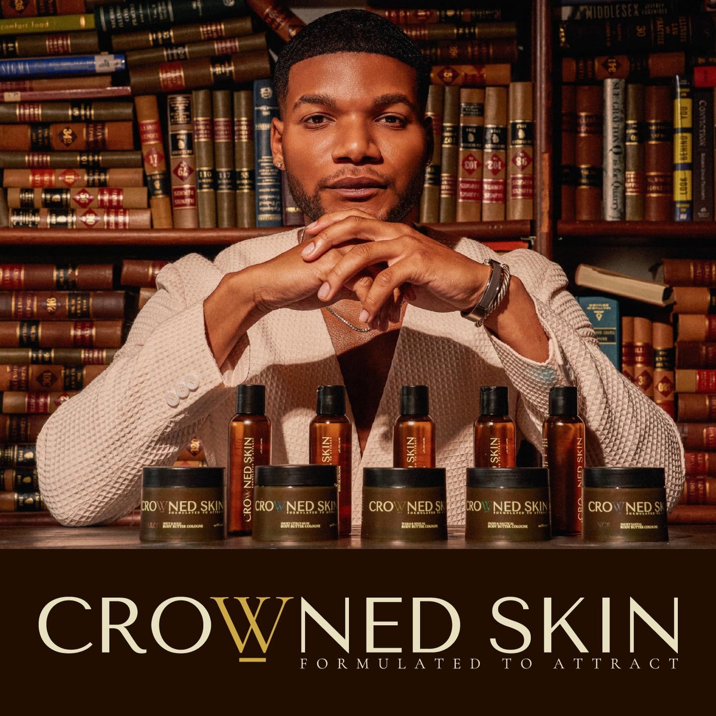 Crowned Skin Prince Body Oil Cologne for Men | Oceanic & Woody | As Seen On Shark Tank | Scented with White Musk & Bergamot | Infused with Natural Jojoba & Grapeseed Oil | All-Day Fragrance | 4oz