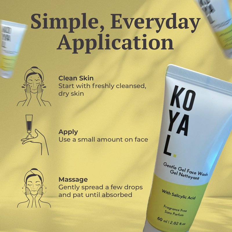 Koyal Beauty Gentle Gel Face Wash for Sensitive Skin - Hydrating Cleanser with Panthenol & Glycerin - Fragrance Free, Vegan, Sulfate Free - Face Wash for Dry Skin