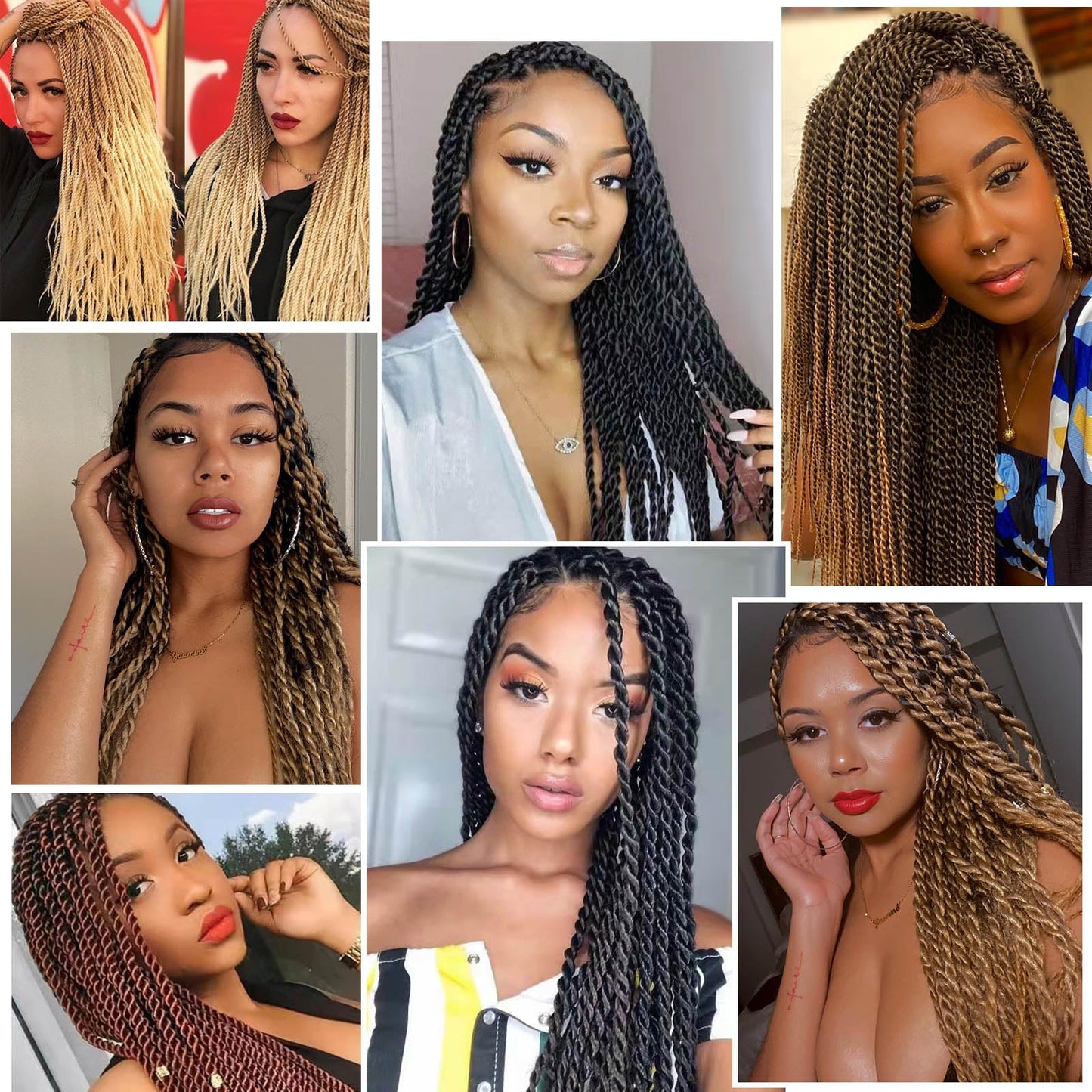 BEFUNNY Ombre Blonde Senegalese Twist Crochet Hair-5 Packs 18 Inch Senegalese Twist Crochet Braids For Women Human Hair,Pre Looped Crochet Braids, Colorful Twist Crochet Hair Extension(18in,T4/613#)
