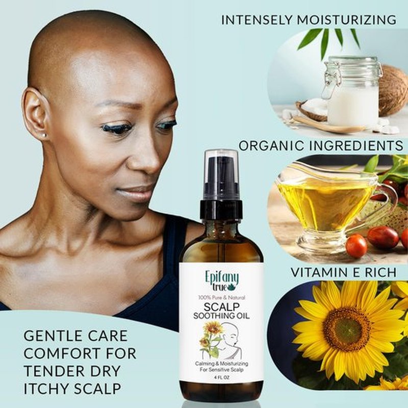 Epifany True Scalp Soothing Oil 4oz for Itchy Dry Sensitive Scalp & Skin | 100% Natural | Vitamin E Rich Antioxidant Ingredients | Intensely Moisturizing | Calming to Sunburns