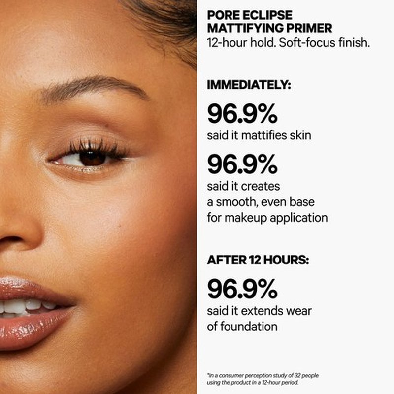 Milk Makeup Pore Eclipse Mattifying Primer - 1.3 fl oz - Face Primer - Smooths Skin, Controls Shine & Minimizes Look of Pores - Up to 8-Hour Wear - Non-Comedogenic - Vegan, Cruelty Free