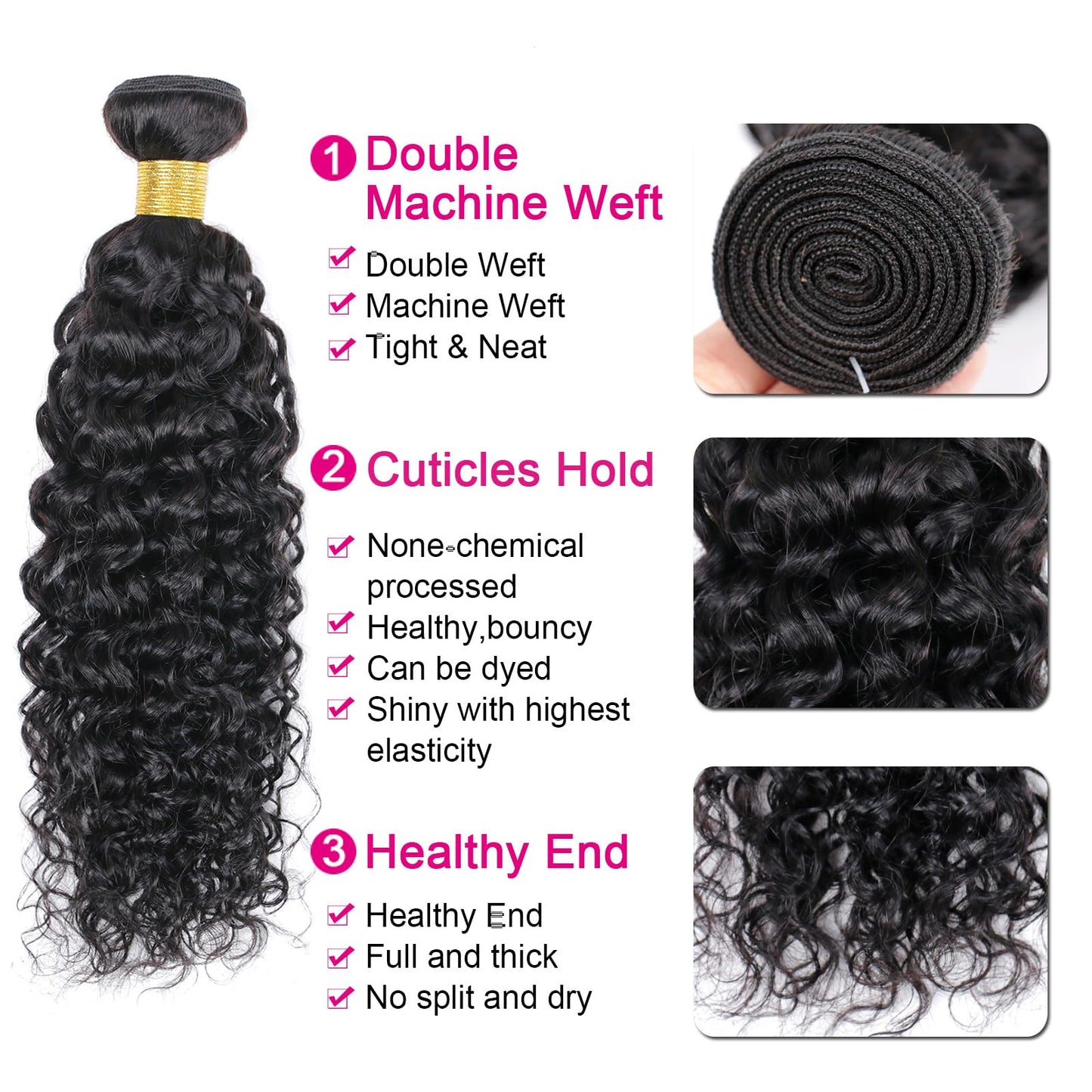 Viyaviya Brazilian Water Wave Human Hair 1 Bundles 18 Inch Wet and Wavy Human Hair Wavy Bundles 100% Unprocessed Brazilian Virgin Hair Curly Water Wave Bundles Hair Extensions Human Hair Bundles
