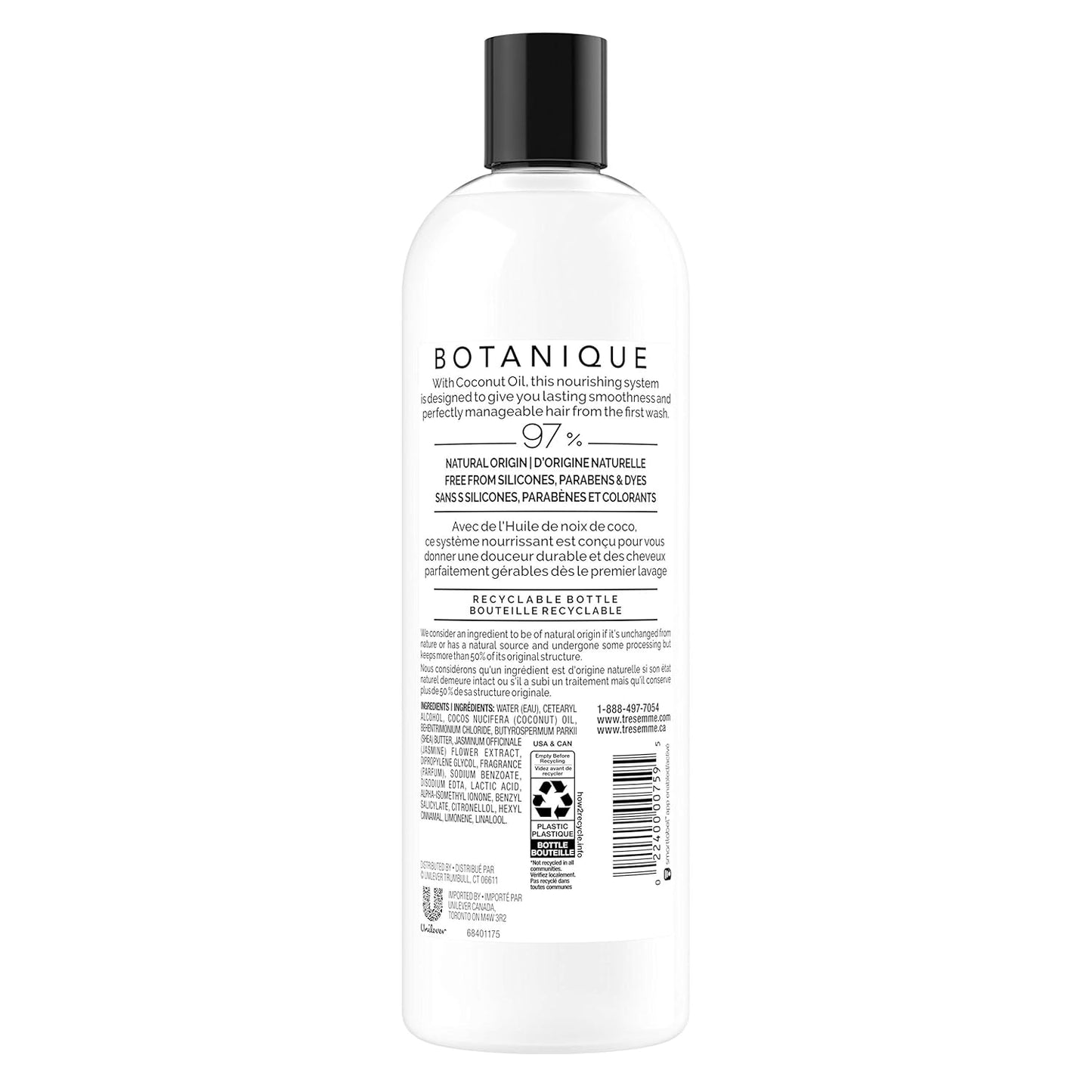 TRESemmé Botanique Conditioner for Dry Hair And Damaged Hair Botanique Coconut Nourish 92% Natural Derived Ingredients with Professional Performance 16 fl oz