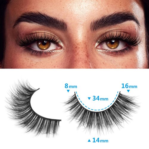 False Eyelashes Wispy Lashes Natural Fake Eyelashes Cat Eye Lashes that look like extensions Fluffy Mink Lashes Pack by TNFVLONEINS