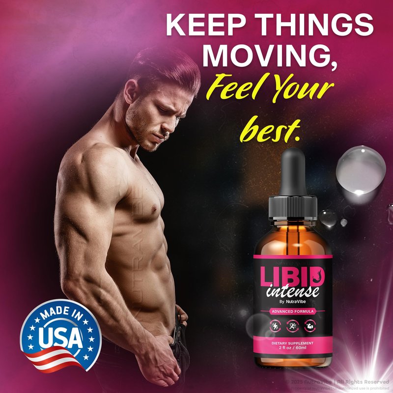NutraVibe Libid Intense Drops – Official LibidIntense Daily Liquid Formula for Men with Natural Ingredients | Supports Stamina, Energy & Performance | Easy-to-Use Dropper (30 Servings)