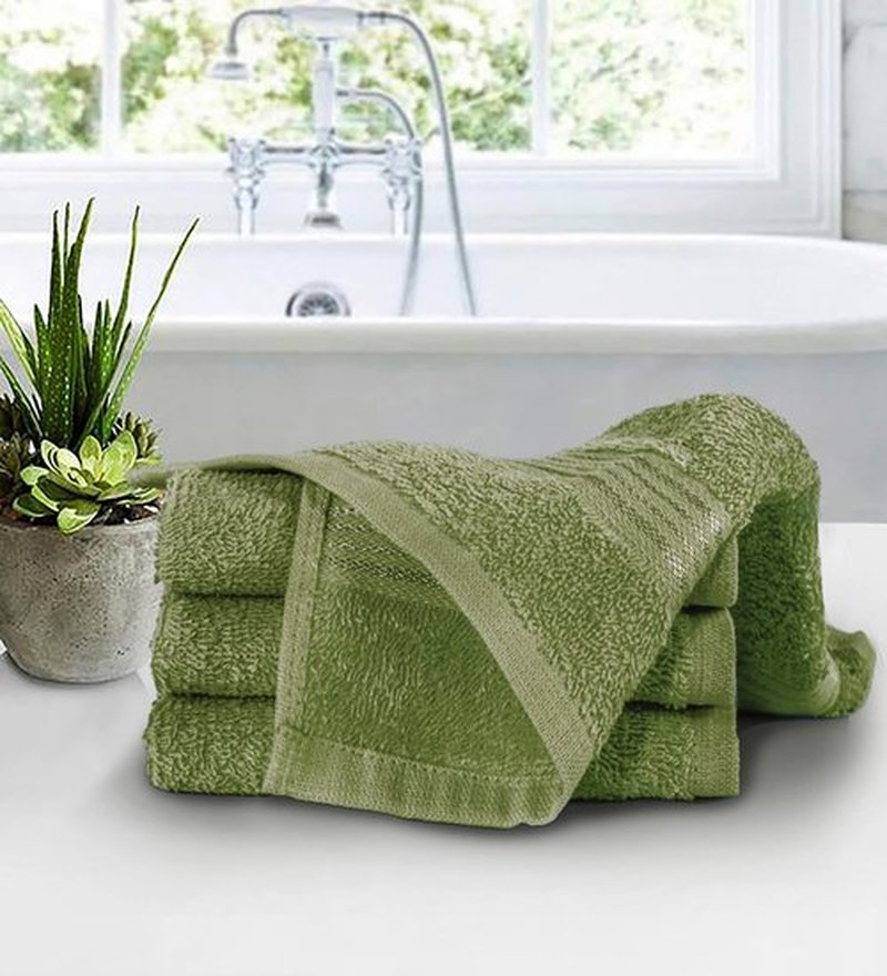 Belizzi Home Ultra Soft Cotton Washcloths, Contains 12 Piece Face Cloths 12x12 inch, Ideal for Everyday use Face Towels, Compact & Lightweight Multi Purpose Washcloths - Kiwi Green