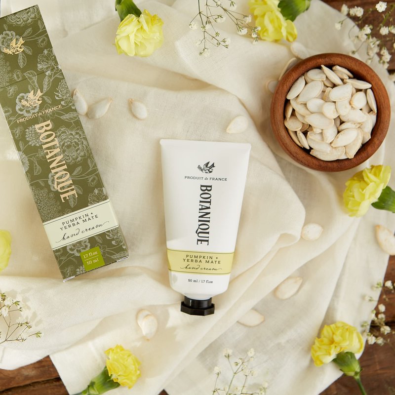 Pre de Provence Boutanique Small Batch Hand Cream Enriched with Shea Butter, Sweet Almond Oil, Minerals & Antioxidants, 50 Gram, Pumpkin & Yerba Mate