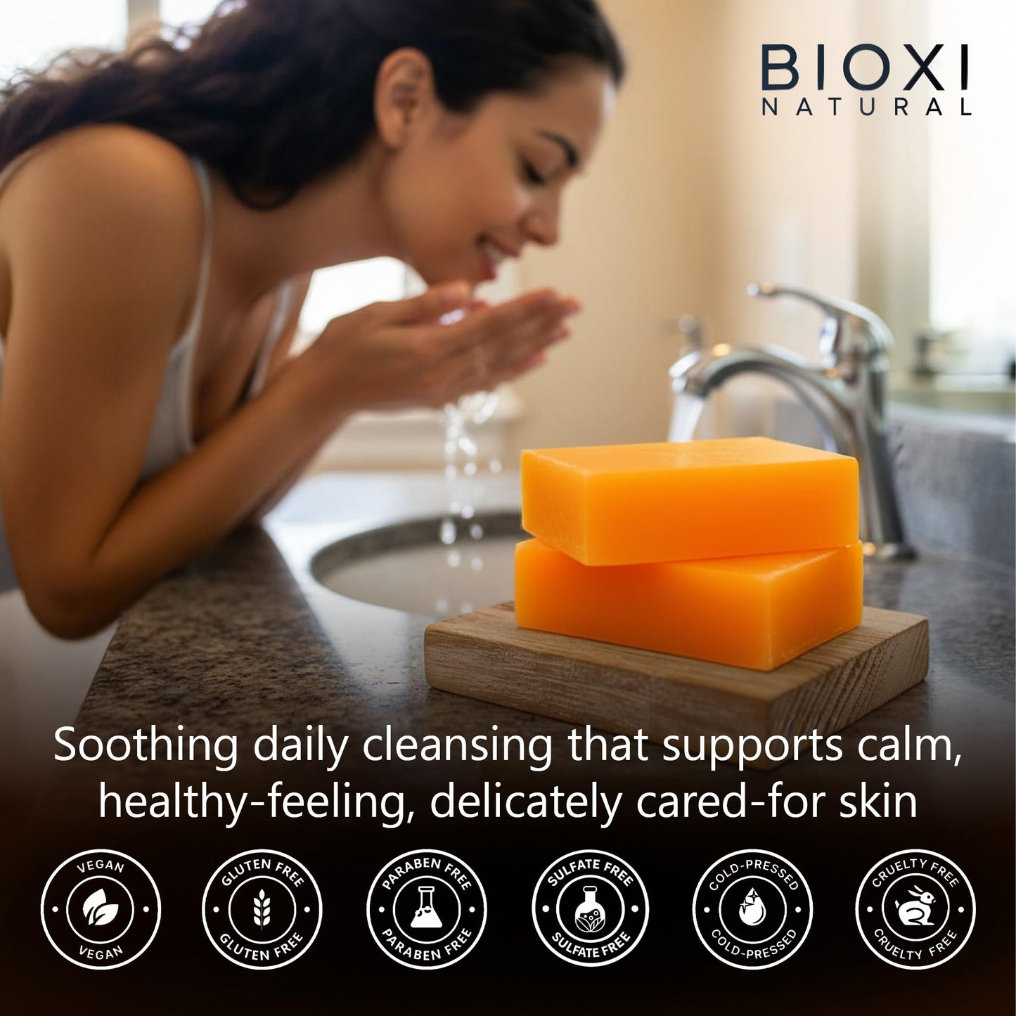Soap Bar for Sensitive Skin - Korean Formula with Vitamins A, C, D, E & B (Niacinamide & Biotin) Complex - All Natural Face & Body Wash Cold Pressed Gentle Hydrating & Nourishing Soap - 2 Pack