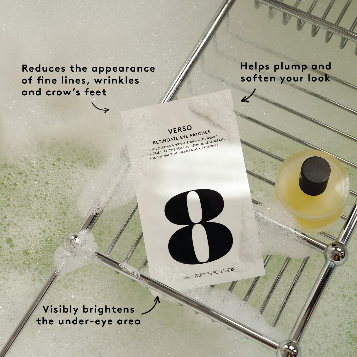 Verso Retinoate Eye Patches, Rejuvenating with Near 1 and Exosomes for Reducing Fine Lines, Wrinkles and Crow's Feet (Single Pair)