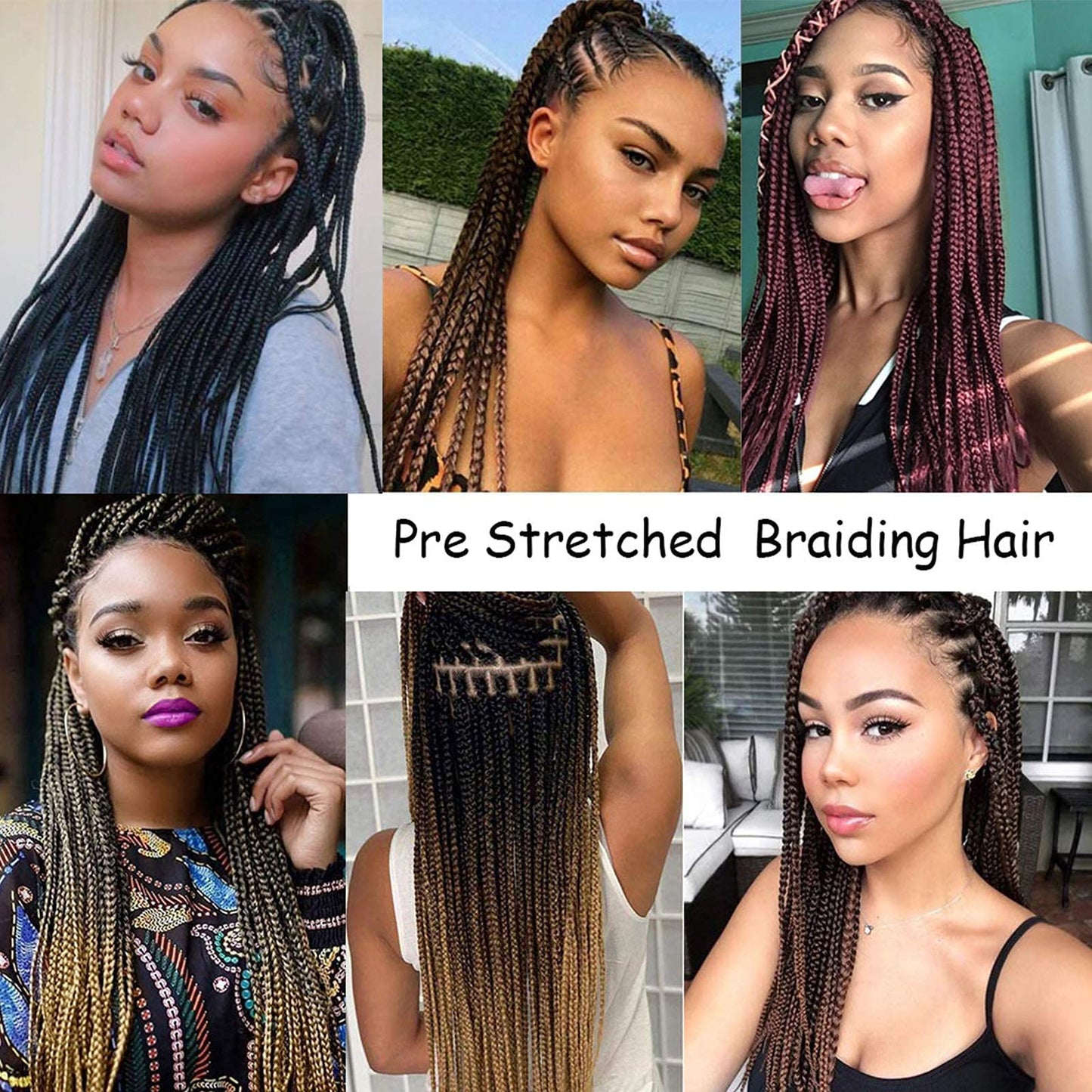 Liang Dian Pre Stretched Braiding Hair Ombre 26 Inch 8 Packs Synthetic Crochet Braids Hot Water Setting Professional Soft Yaki Texture Synthetic Hair Extensions(1B/27/613)