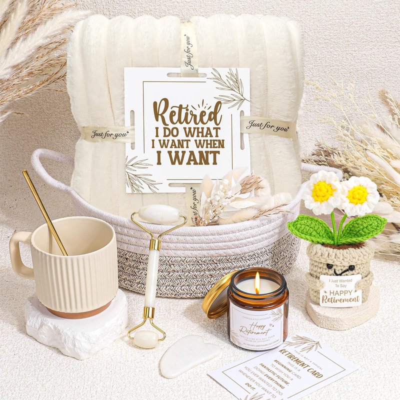 Elysirise Retirement Gift for Woman 2025, Happy Cool Retirement Gifts for Women Coworker Mom Grandma, Boss, Nurse, Friends, Funny Retirement Spa Gifts Basket, Relaxing Self Care Gift Box