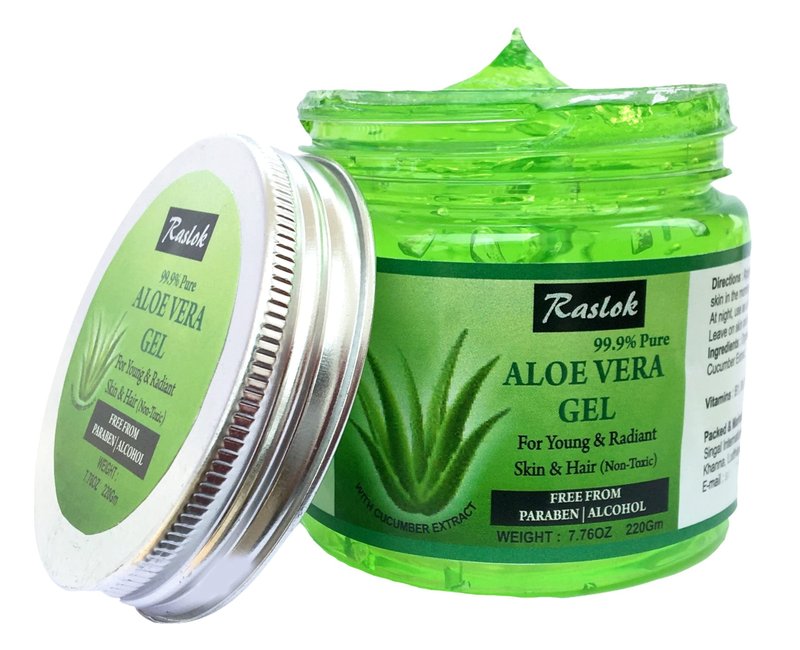 Raslok Aloe Vera Gel | Pure & Natural Aloe Gel | For Moisturizing Face Skin & Hair Care | Durable Moisturizing Hydrating Soothing Non-Sticky - 13 oz - 370gm (Cucumber)