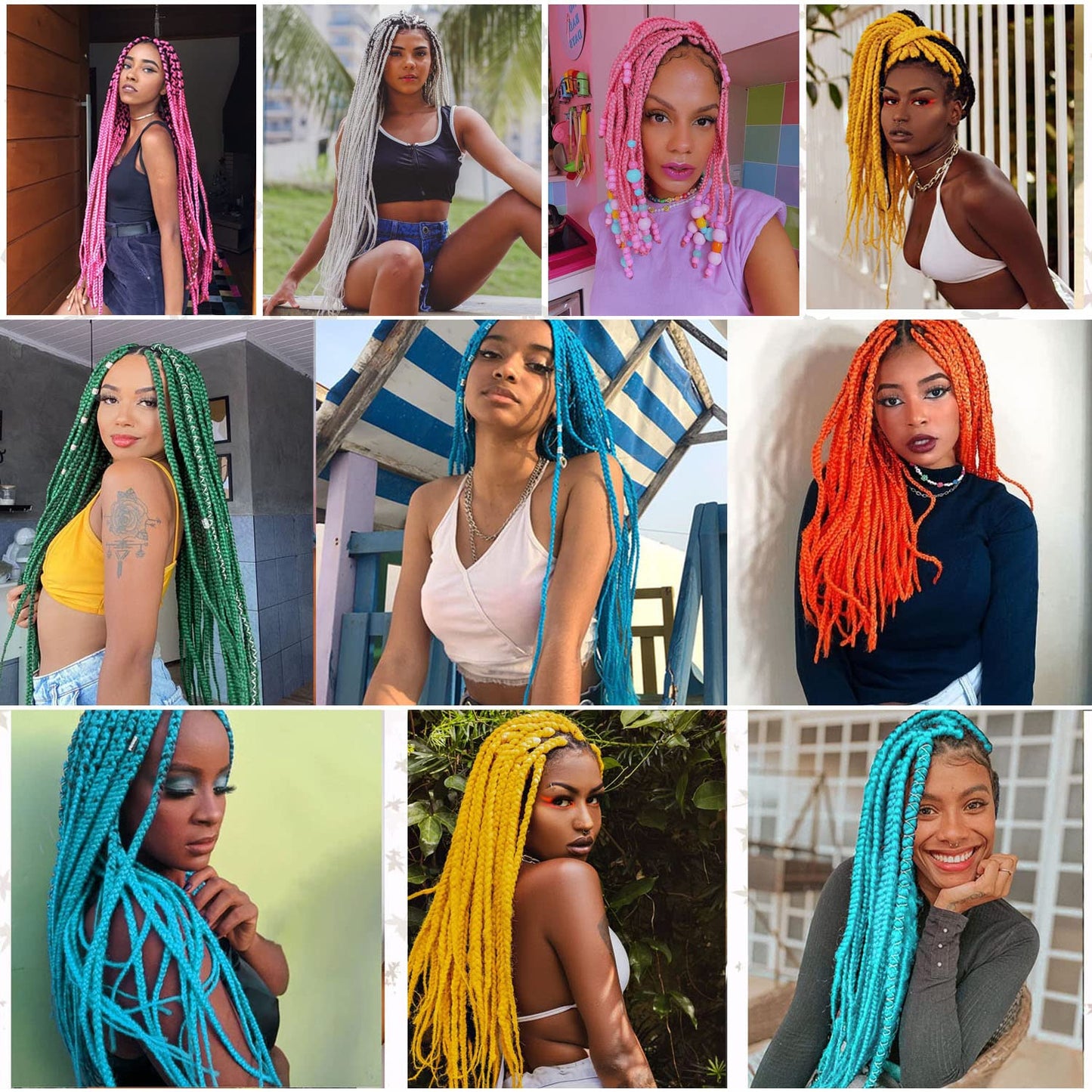 Leeven 26 Inch Red Pre Stretched Braiding Hair 3 Pack Braiding Hair Blue Braiding Hair Extensions For Braiding Crochet Hair (Red#)