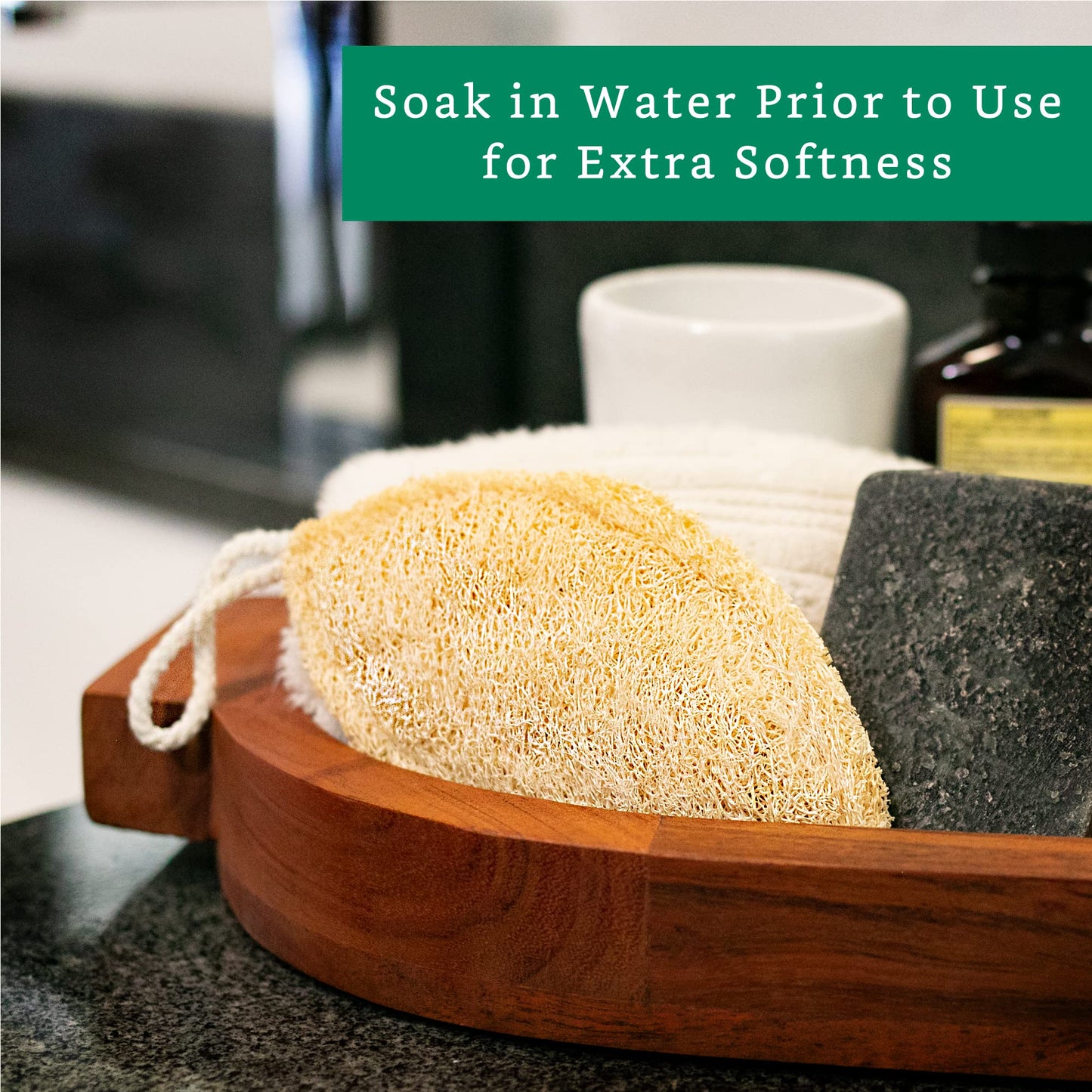 Natural Loofah Exfoliating Sponge (4 Pack) - Luffa Exfoliating Body Scrubber - Biodegradable Organic Loofah Sponge - Shower Luffa Sponges - Estropajos para el Cuerpo