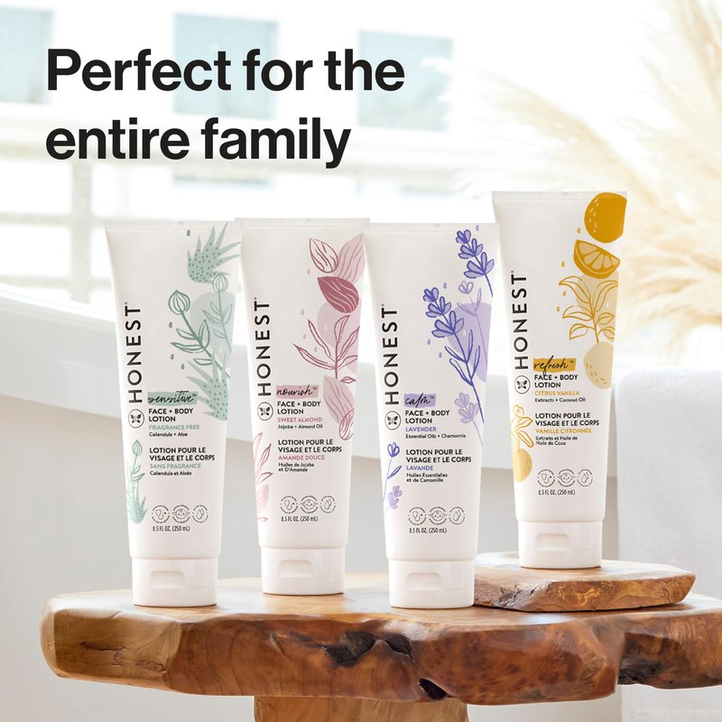 The Honest Company Hydrating Face and Body Lotion, Fast Absorbing, Naturally Derived, Hypoallergenic, Fragrance-Free, Sensitive, 8.5 fl oz