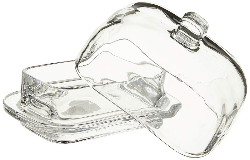 Abbott Collection Large Rectangle Covered Butter Dish with Lid, Clear Glass (6.5"L)