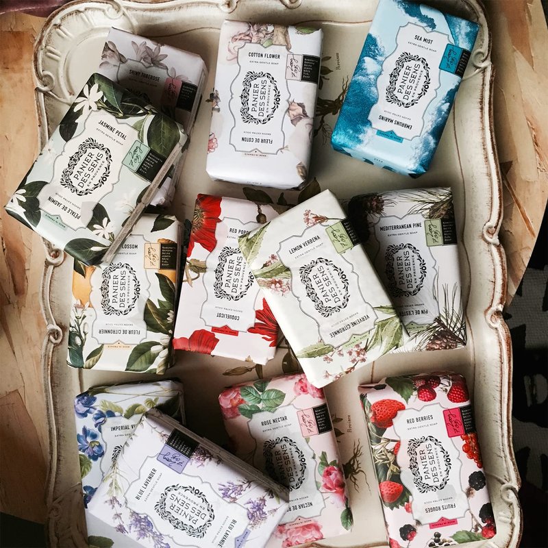 Panier des Sens Shea butter bar soap - 95% natural & Made in France - 2 bars, 7oz/200g each (Wild Fig)