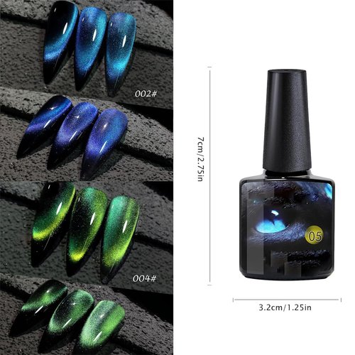 HAGUAN Cateyeslay Magnetic Gel Polish, Magnetic Gel Polish Cat Eye, CatEyeSlay Cat Eye Magnetic Nail Polish, Cat Eye Gel Nail Polish Set, For Home DIY Manicure Varnish Art Design (04)