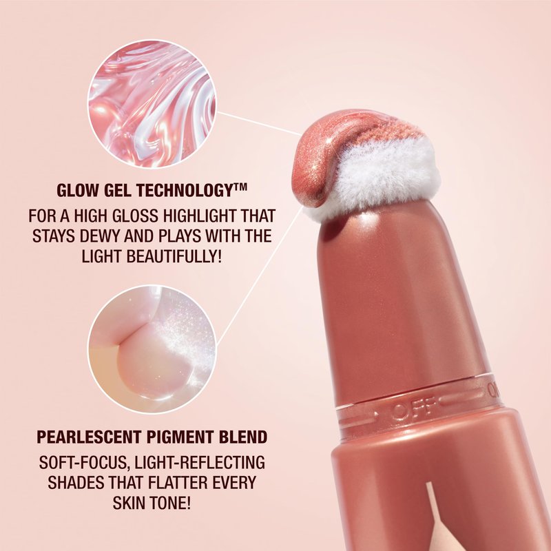 Charlotte Tilbury Beauty Light Wand Liquid Highlighter Makeup - Soft-Focus Highlighter & Blush for Cheeks - Pearlescent, Weightless Radiant Finish - Pinkgasm Sunset