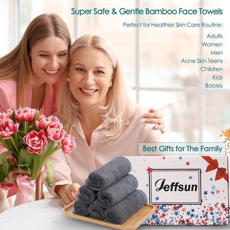 Wash Cloths 12 Pack, Super Soft and Skin Friendly Face Towel for Sensitive Skin, 10x10 inch Small Face Washcloths, Easy to Rinse Dark Grey Face Cloths, Reusable Stain Resistant Makeup Remover Cloths