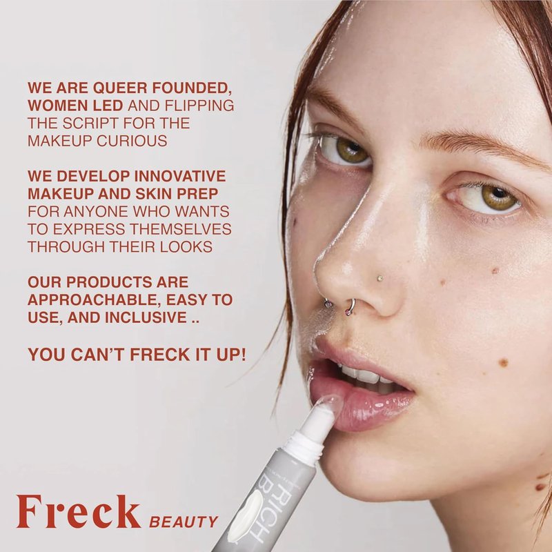 Freck Beauty RICH Babe Lip Balm, 0.31oz | Clear Shade, Nourishing Plant Peptide Lip Balm Hydrating Plumping Lip Treatment | Sheer Hydration Infused with Jojoba Seed, Castor Seed and Prickly Pear