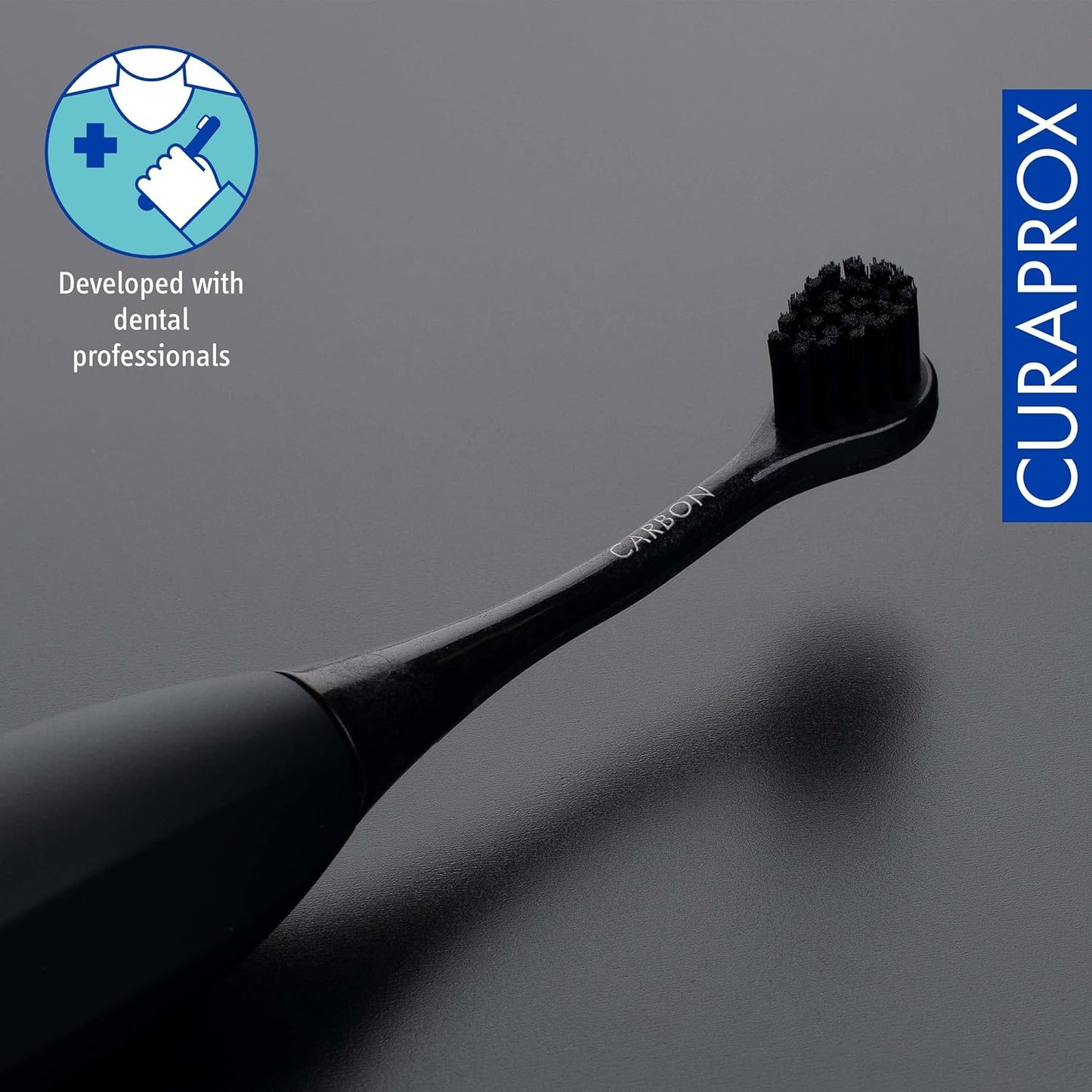 Curaprox Hydrosonic Replacement Brush Heads Duo – Black & White for Plaque Removal & Whitening, 2-Pack