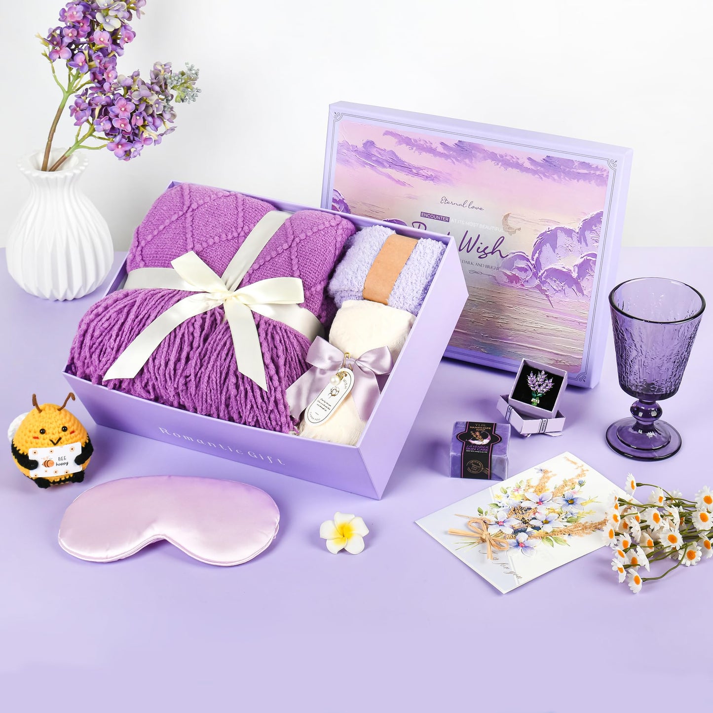 Kovtesiu Birthday Gifts for Women, Idea Lavender purple gifts for Mom Her Best Friends Sister, Lavender Christmas for Her