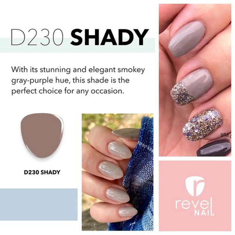 Revel Nail Dip Powder - Brown Nude Powder Dip Nail Polish, Chip Resistant Dip Nail Powder with Vitamin E and Calcium, DIY Manicure, Shady Shade
