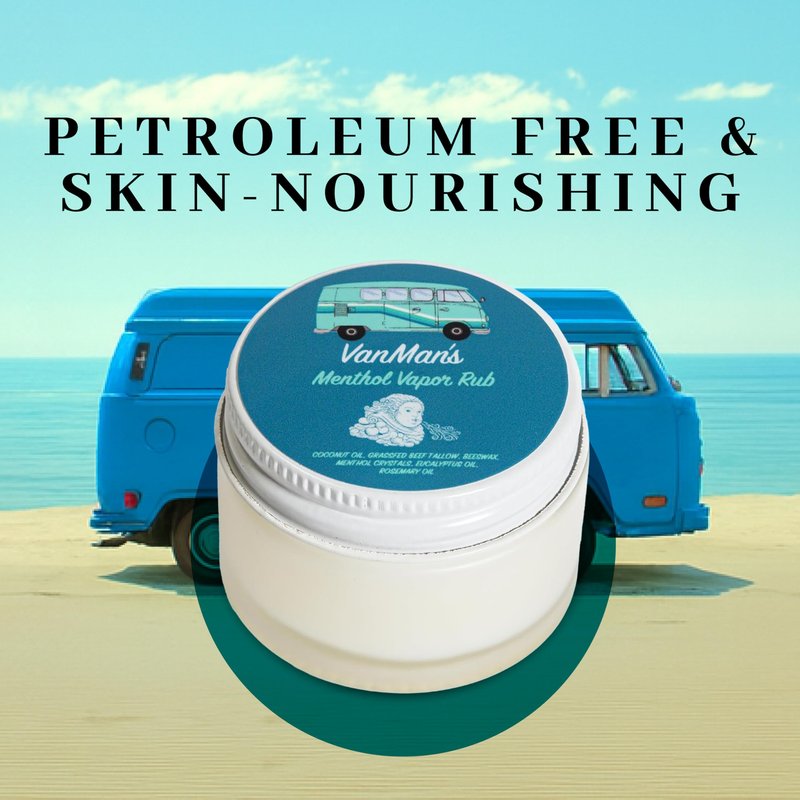 VanMan Menthol Vapor Rub – Soothing Eucalyptus & Menthol Balm for Muscle & Congestion Support – Chest Rub & Natural Ointment for Sinus Comfort, Petroleum-Free - 1 oz