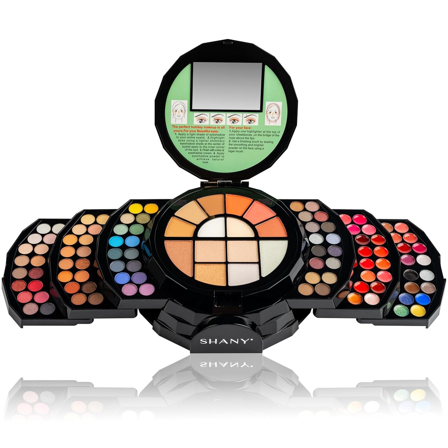 SHANY All About That Face Makeup Kit - All in one Beginner Makeup Set - Eye Shadows, Lip Colors, Face Makeup, Cosmetics applicators & More.