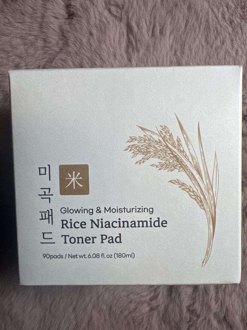 Rice Niacinamide Toner Pad, Glowing & Moisturizing, 90 Pads, 6.08 fl oz (180ml)