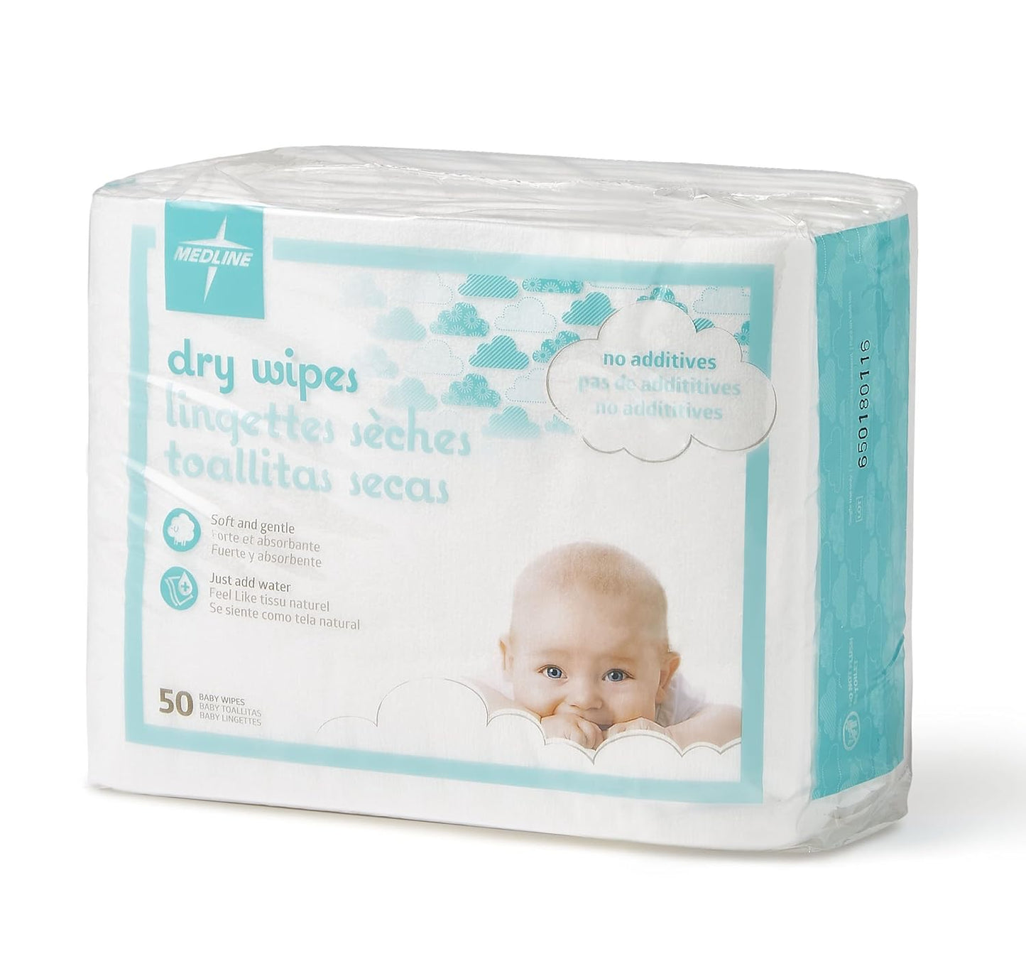 Medline Babysoft For Sensitive Skin Disposable Dry Cleansing Cloths, (Case of 500)