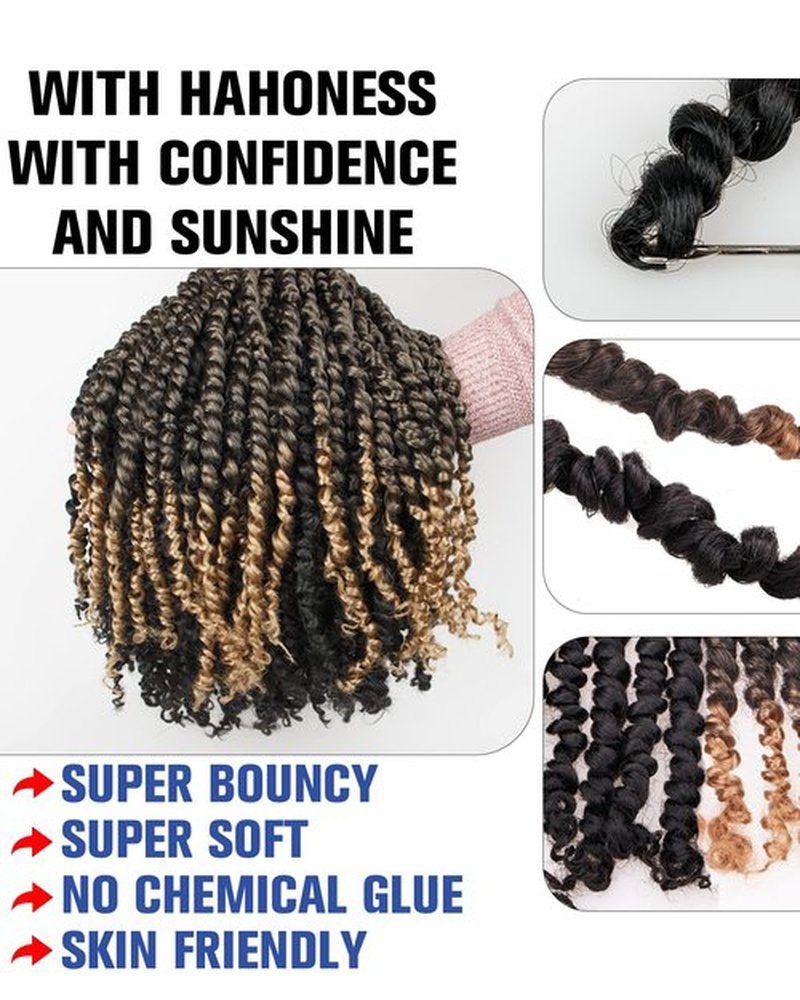 14 Inches 9 Packs Mixed Colors Combo Pack(7 packs 1B+ 2 packs T1B/27),Passion Twist Crochet Hair For Black Women- Pre-twisted Pre Looped Synthetic Braided Hair Extensions(14 Inch-9 Packs,1B+T27)