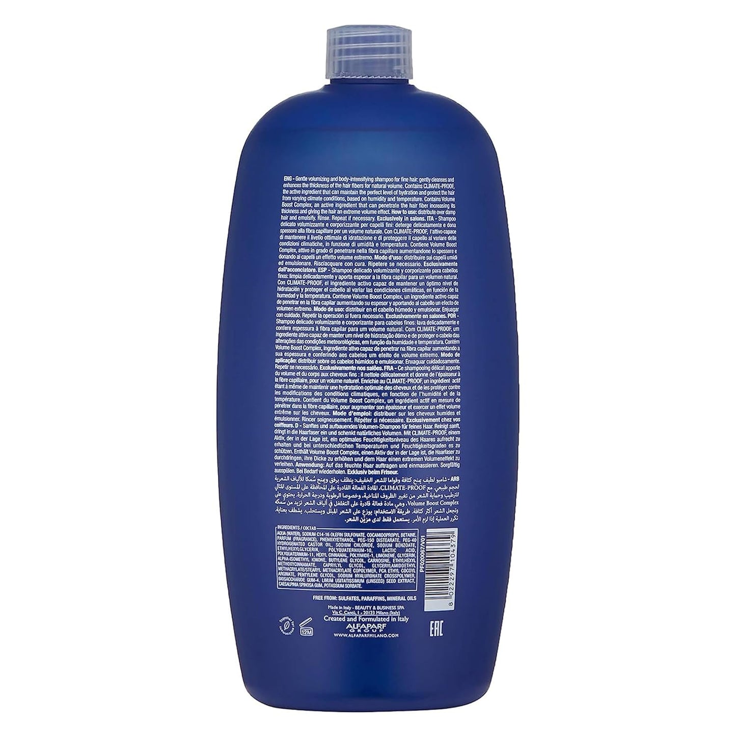 Alfaparf Milano Semi Di Lino Volume Shampoo For Fine Hair – Sulfate Free Volumizing Low Shampoo - Adds Intense Volume, Thickness and Body - Anti-Frizz - Professional Salon Quality