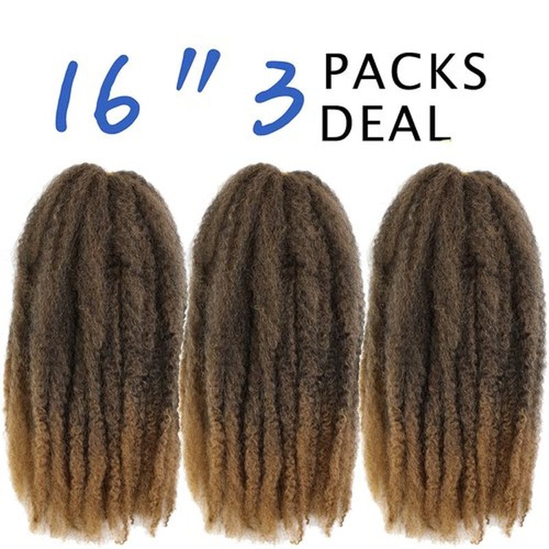 Ayana Marley Hair 3 Packs Marley Twist Braiding Hair Marley Braiding Hair For Faux Locs Crochet Hair 16Inch Long Afro Synthetic Hair Extensions (16 inch-3 pack, T27)