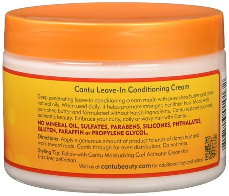 Cantu Shea Butter for Natural Hair Leave in Conditioner Repair Cream 12 Oz (Pack of 2)
