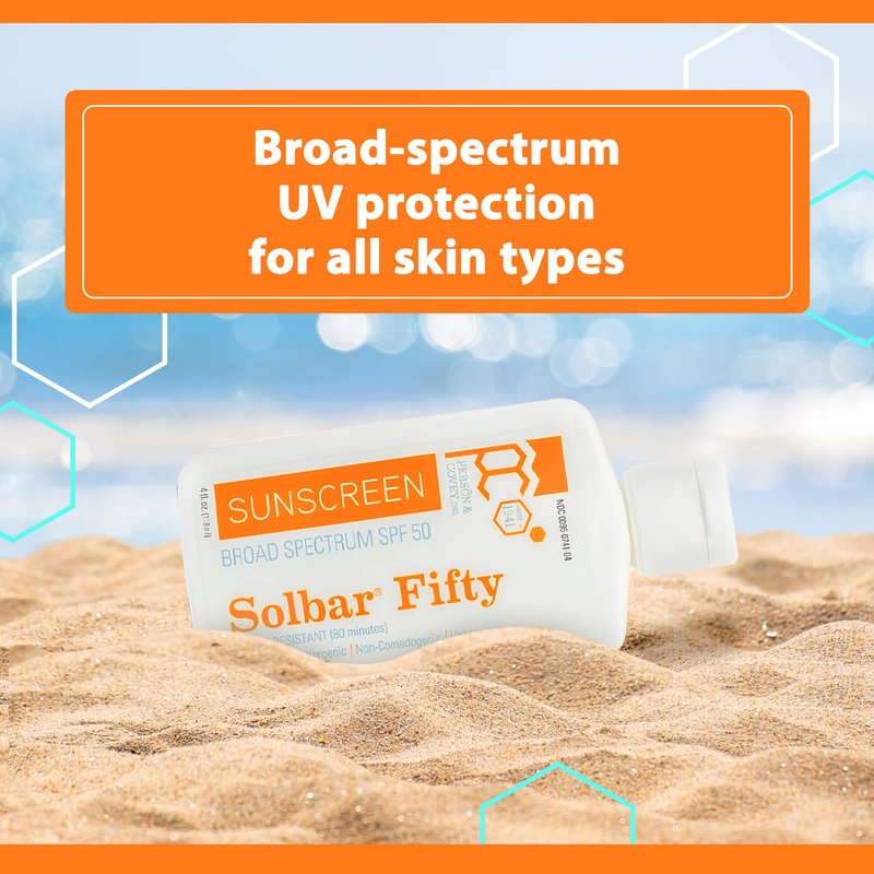 Solbar Fifty SPF 50 Body & Face Sunscreen – Broad Spectrum Sun Cream, Water-Resistant Sun Screen Protector – 4 Fl. Oz.