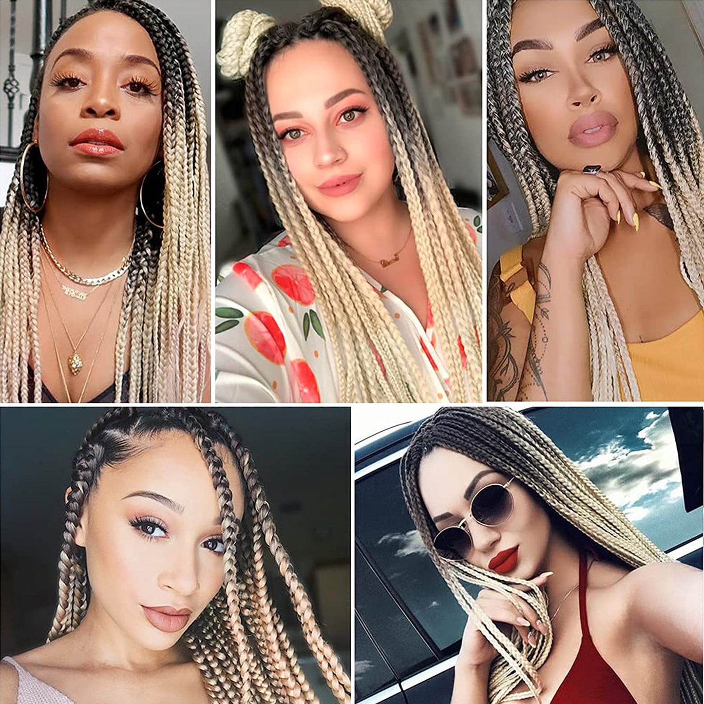 Liang Dian Pre Stretched Braiding Hair Ombre 26 Inch 8 Packs Synthetic Crochet Braids Hot Water Setting Professional Soft Yaki Texture Synthetic Hair Extensions(1B/27/613)