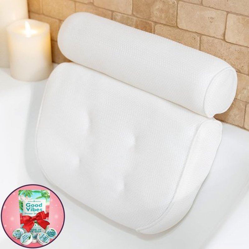 Bath Pillow - Square Bath Pillows for Tub Neck & Back Support, Luxury Bathtub Pillows for Head & Neck, Soaking, Bubble Bath & Spa, Bathtub Accessories for Women - Gifts for Women, Wife, Girlfriend