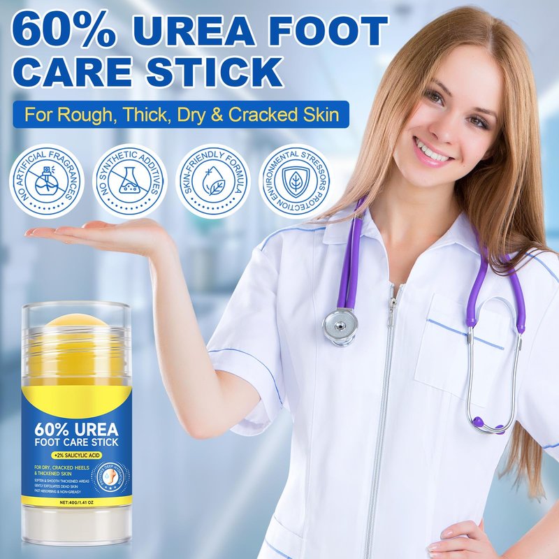 FANSHI Urea Stick 60% High Potency, Foot Care Urea Stick for Deeply Moisturizing & Fast Absorbing, Exfoliation for Dry Cracked Heels & Thickened Skin