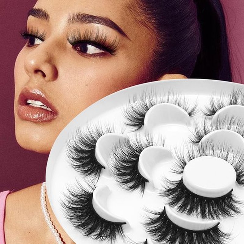 Veleasha Lashes 5D Faux Mink Lashes False Eyelashes Fluffy Dramatic Eye Lashes Wispy Fake Lashes Luxurious Volume Fake Eyelashes 7 Pairs Pack (601)