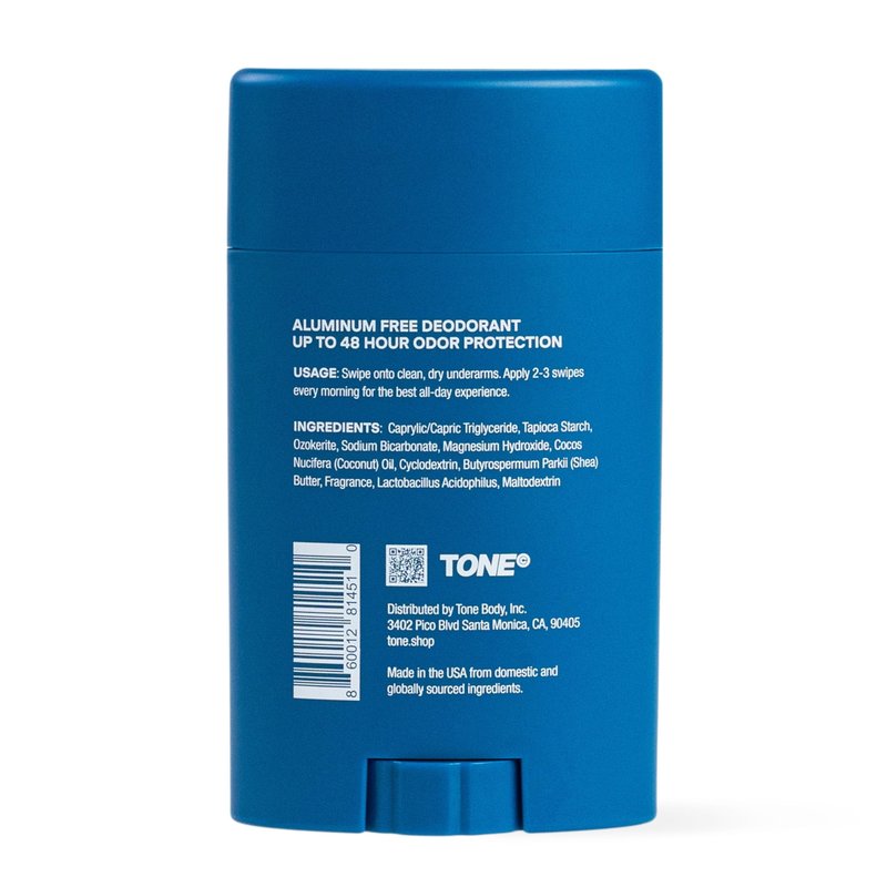 TONE Aluminum Free Deodorant for Men & Women, Fresh, Paraben Free Formula with up to 48-Hour Odor Protection, Dermatologist-Tested, 2.65 oz (4 Pack)