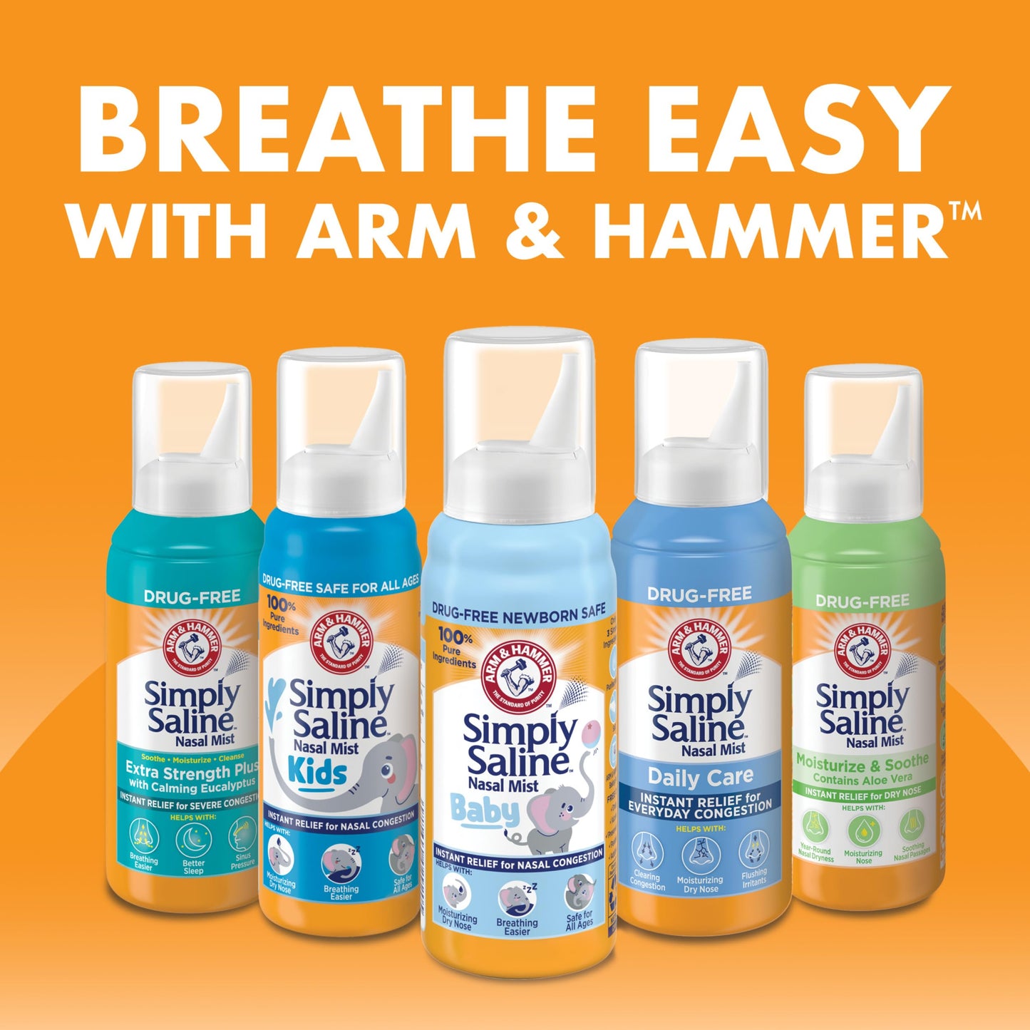 ARM & HAMMER Simply Saline Extra Strength Nasal Mist, 4.6 oz, 3-Pack