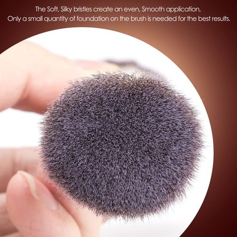 KINGMAS Foundation Makeup Brush, Premium Kabuki Brush, Double-Ended Contour Brush (Flat/Angled Round Top) for Blending Liquid Powder Concealer Cream Blush Makeup Brush