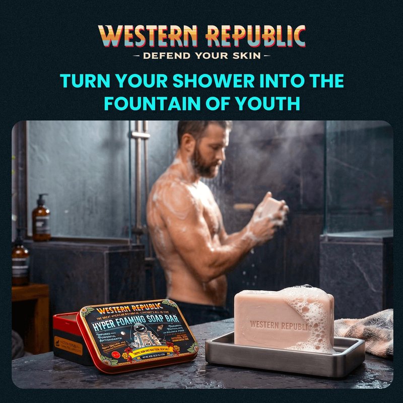 Western Republic - Tropic Rum & Nautical Sea Salt Bath & Body Soap Bar - Hydrating Cleanser with Aloe, Glycerin, Niacinamide - 6oz 2 Pack