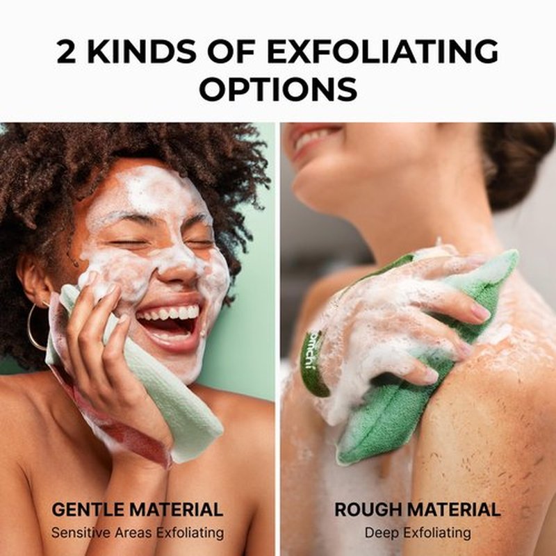ZOMCHI 2 Pieces Bar Soap Saver Bags with Different Roughness, Exfoliating Soap Bags for Body Wash, Foaming Soap Holder for Shower (Mint)